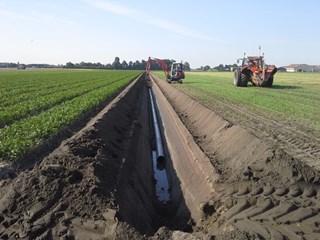 Drainage in het perceel - aanvoer voor infiltratie