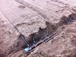 Ligging druppelslangen in het perceel